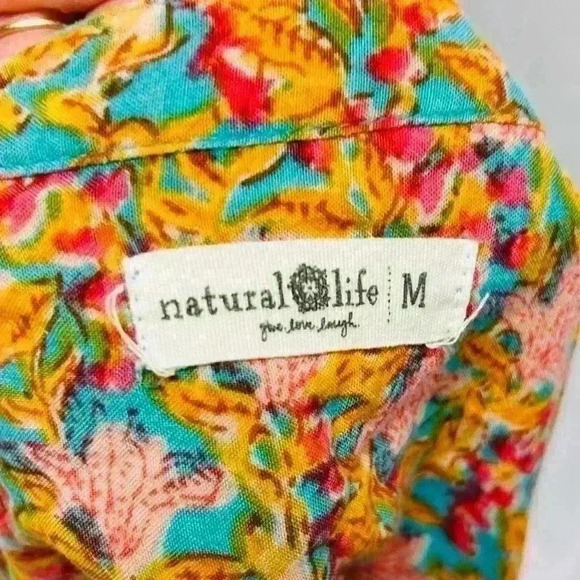 Natural Life V Neck Long Sleeve Mini Dress or Blouse size Medium - Picture 7 of 8